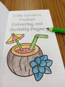 Colouring page partly filled in